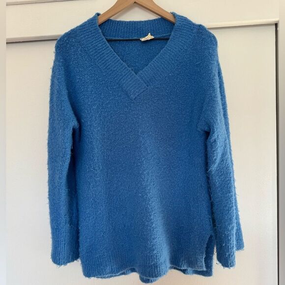 Anthropologie Blue V Neck Sweater Small - Picture 2 of 6